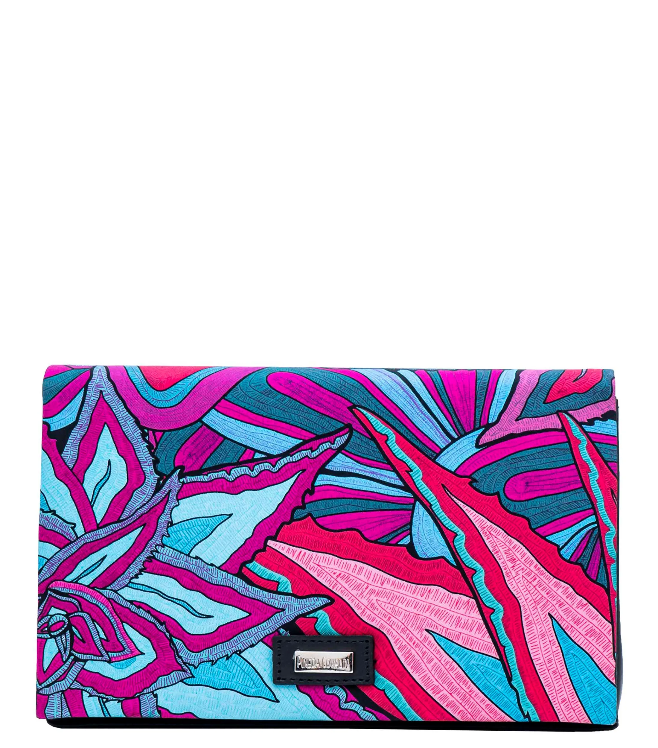 Pineda Covalin Bolso clutch purpura en piel Hook estampado Mujer