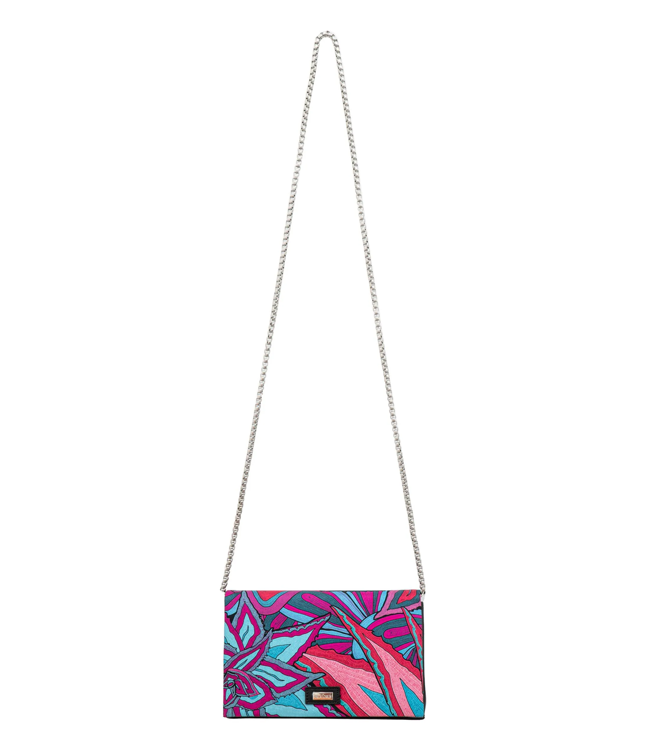 Pineda Covalin Bolso clutch purpura en piel Hook estampado Mujer