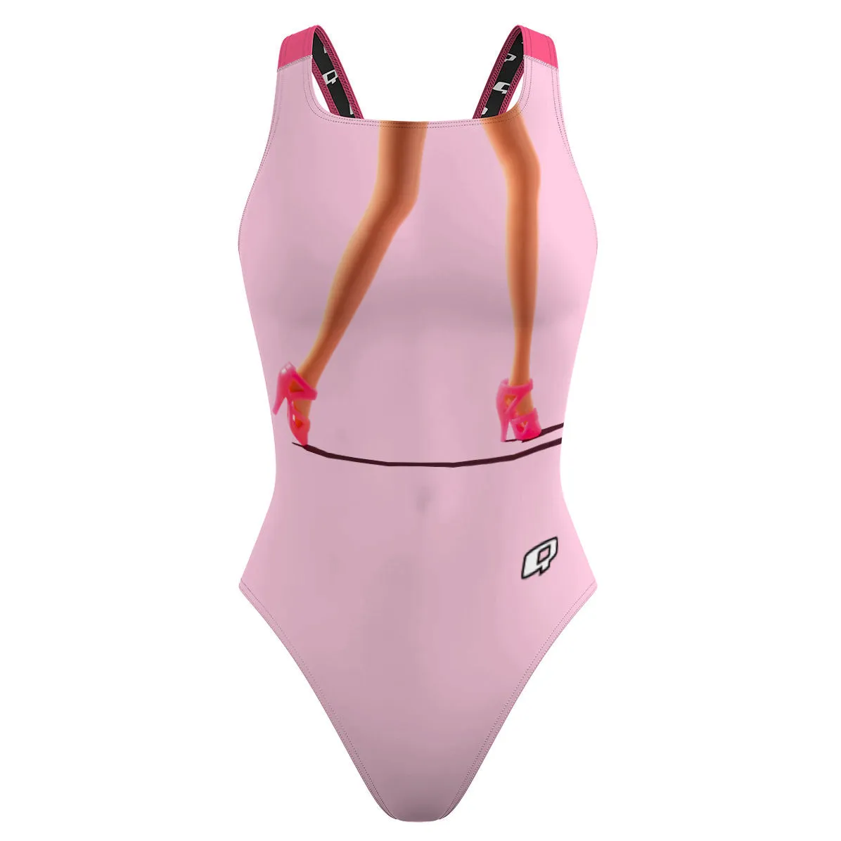 PINK LEGS FOR DAYS  CLASSIC STRAP SWIMSUIT