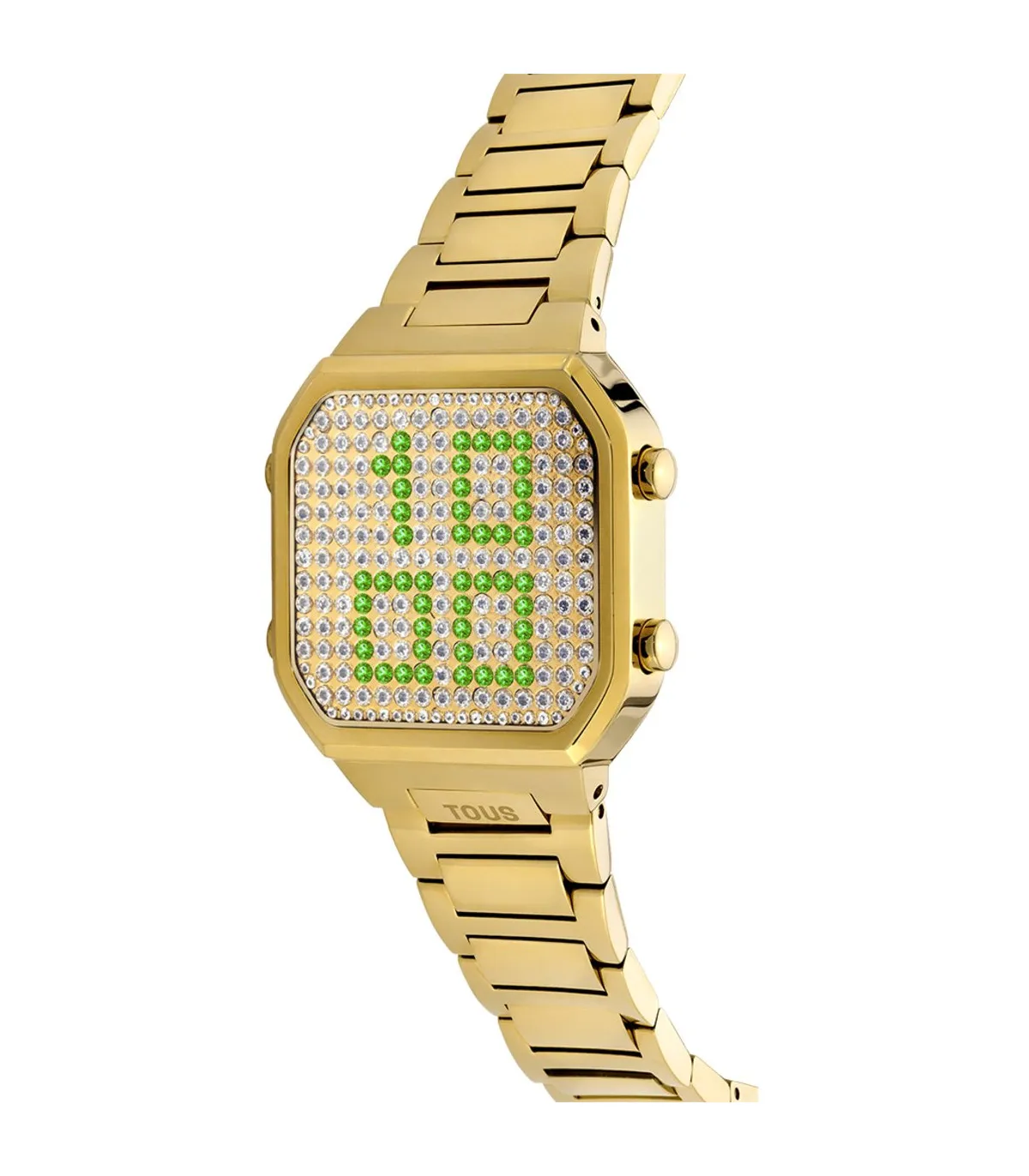 Reloj Tous Digital con brazalete de acero IP Dorado y caja con LEDS D-Bear - 3000130700