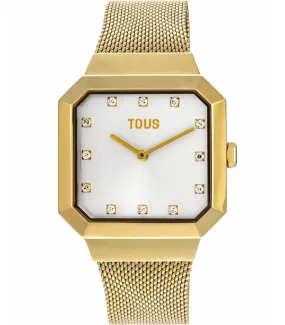 Reloj Tous Karat Squared analógico mujer con brazalete de acero IP dorado - 300358062