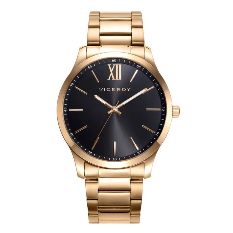 RELOJ VICEROY DE HOMBRE TRES AGUJAS ACERO CORREA IP DORADO 40118593