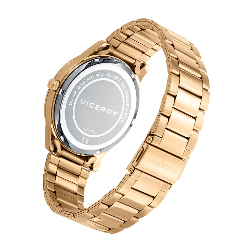 RELOJ VICEROY DE HOMBRE TRES AGUJAS ACERO CORREA IP DORADO 40118593