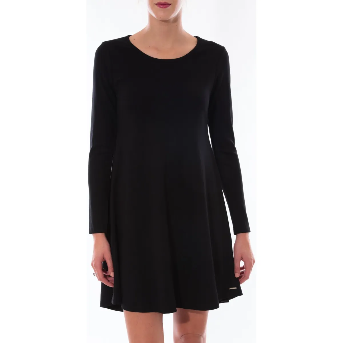 Robe  Col Rond Noir 16202