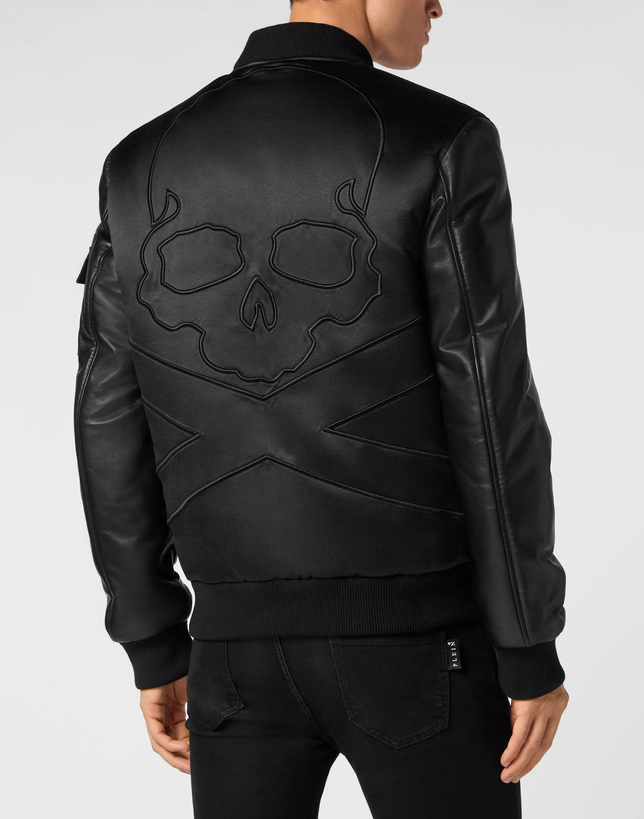 Satin Top Gun Bomber Skull&Bones