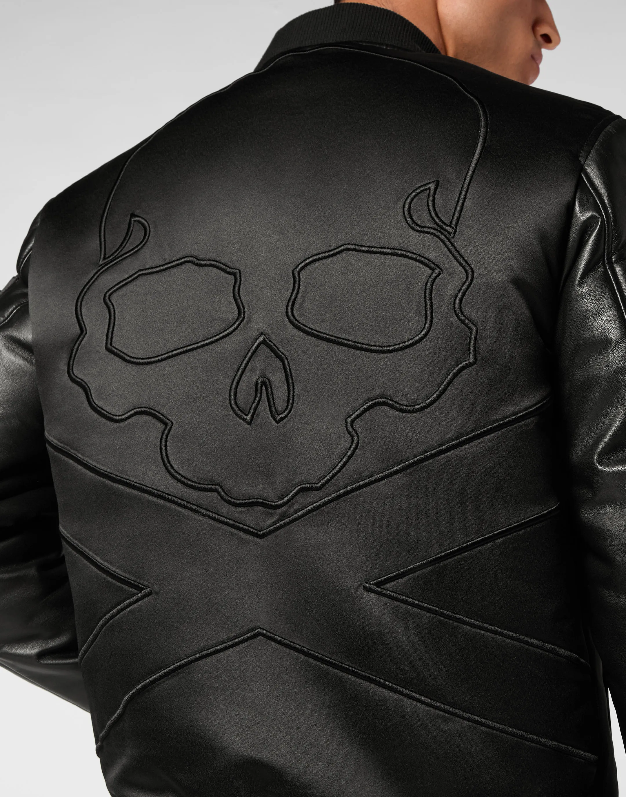 Satin Top Gun Bomber Skull&Bones