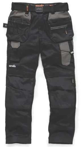 Scruffs Pro Flex Holster, pantalón de trabajo, negro (cintura 34, largo 32)