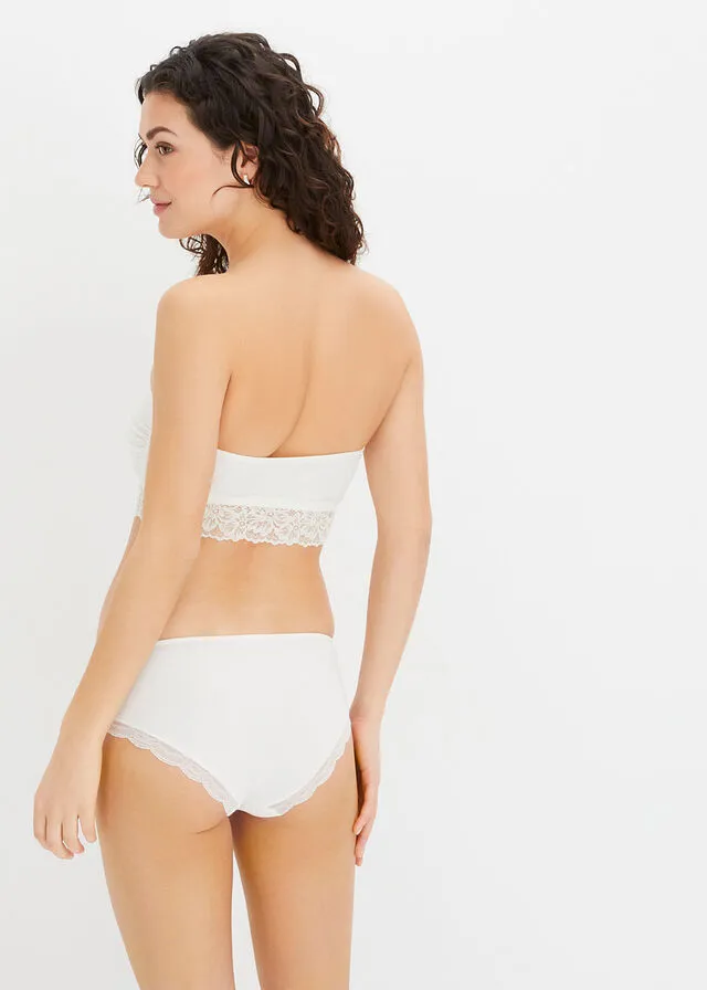 Sujetador bandeau de Feel Comfort con algodón orgánico (2 unidades) Amarillo suave + blanco lana