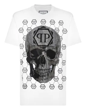 T-shirt Round Neck SS Skull strass