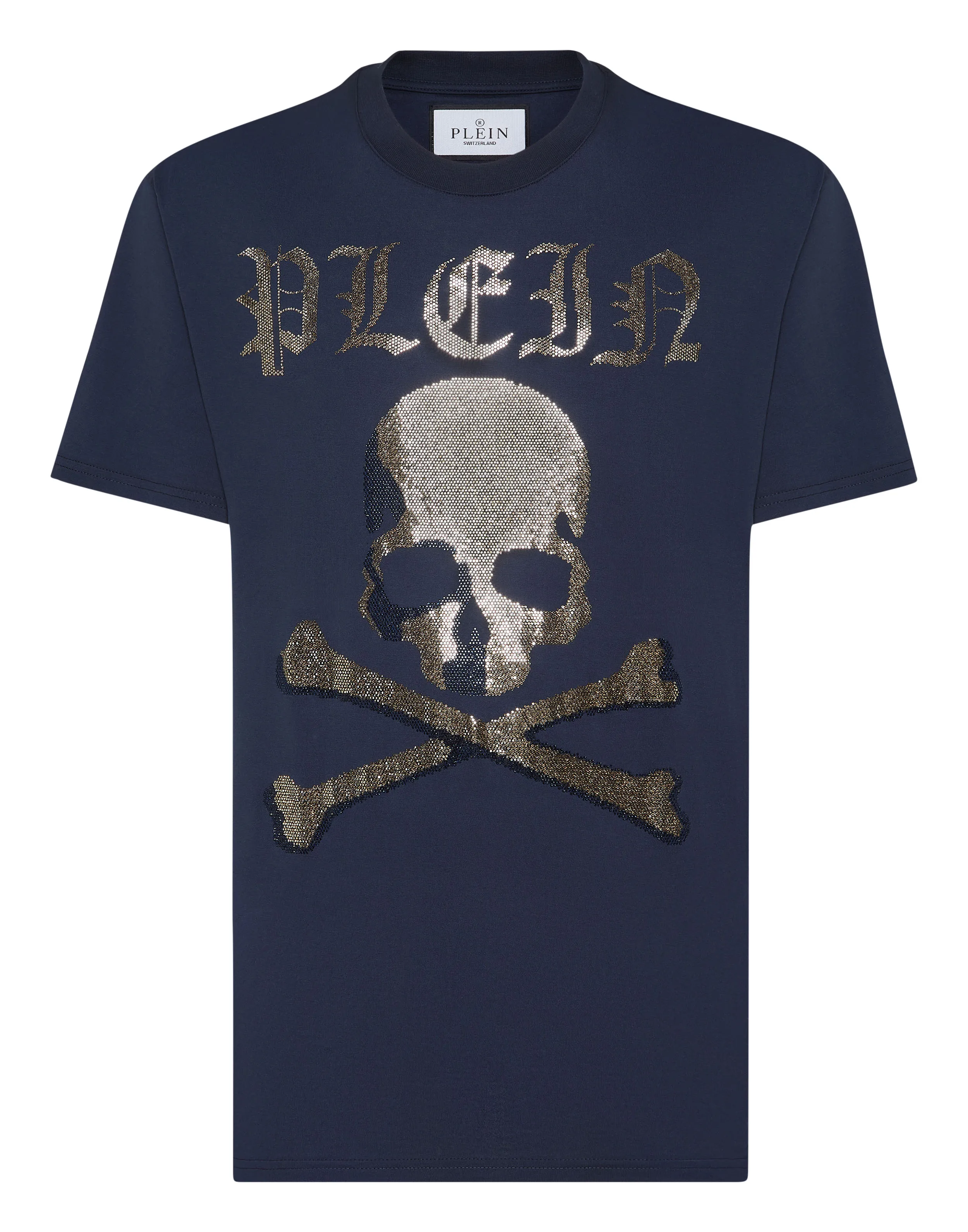 TSHIRT ROUND NECK SS STRASS SKULL&BONES