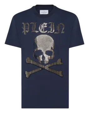 T-shirt Round Neck SS Strass Skull&Bones