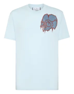 T-shirt Round Neck SS with crystals Dripping Skull