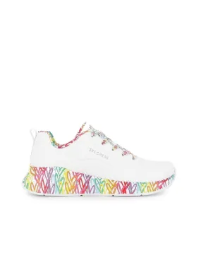 Tenis con corazones de colores y cordones plataforma mujer Skechers