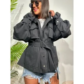 Trench Corta BLANCHE Negro