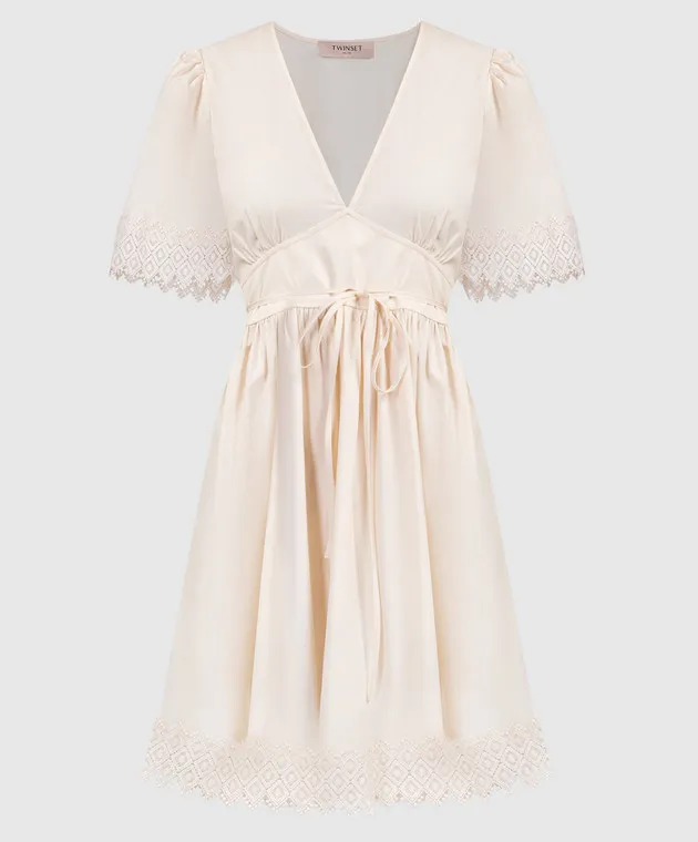 Twinset Beige dress with lace