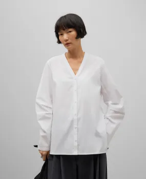 V-neck cotton shirt woman