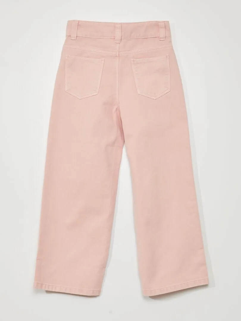 Vaquero wide leg de tiro alto - ROSA