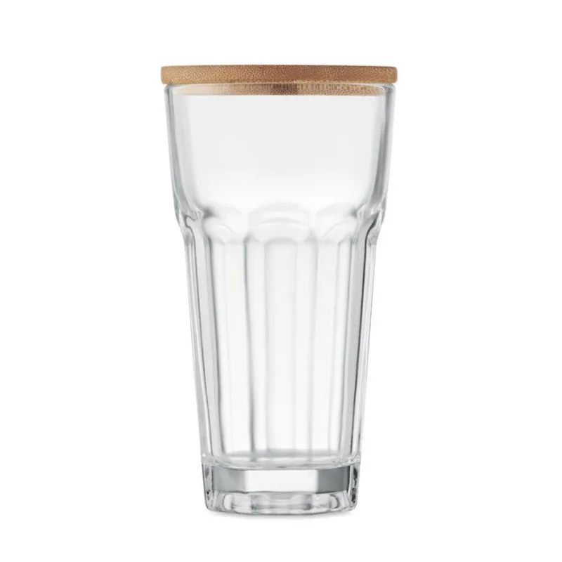 Vaso corporativo de cristal con tapa 300 ml Sempre