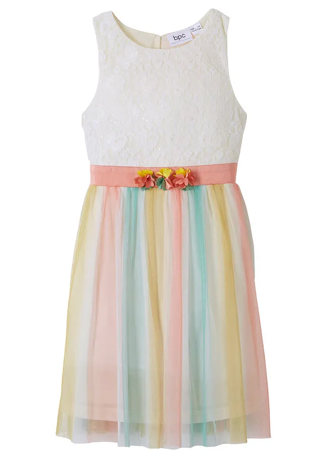 Vestido de fiesta para niñas con degradado Blanco lana