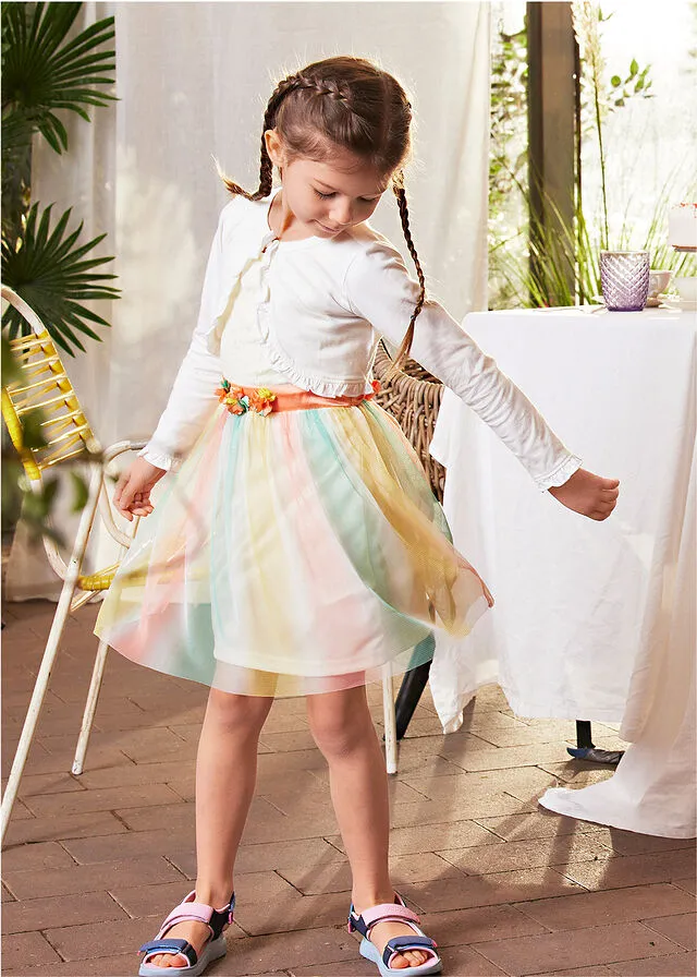 Vestido de fiesta para niñas con degradado Blanco lana