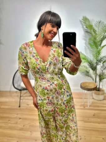 Vestido Floral VERBAIN Verde