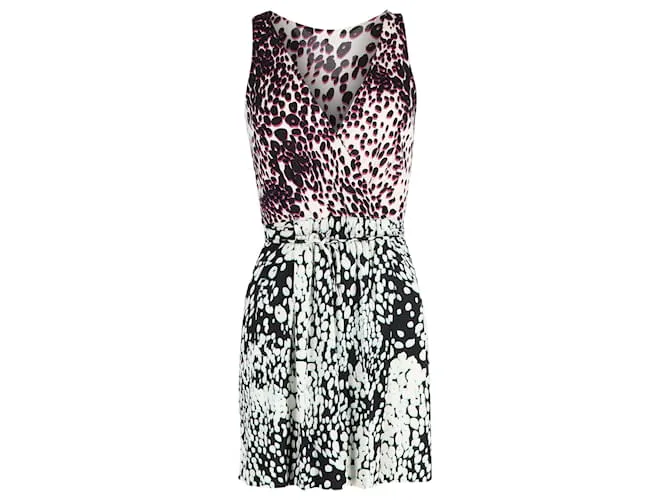 VESTIDO MINI IMPRESO VNECK EN SEDA MULTICOLOR DE DIANE VON FURSTENBERG 