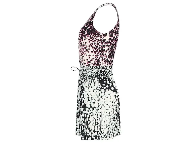 VESTIDO MINI IMPRESO VNECK EN SEDA MULTICOLOR DE DIANE VON FURSTENBERG 