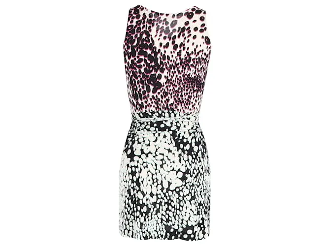 VESTIDO MINI IMPRESO VNECK EN SEDA MULTICOLOR DE DIANE VON FURSTENBERG 