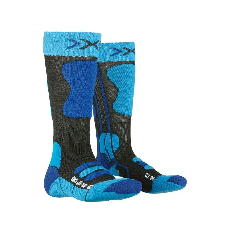 X-Socks Ski JR 4.0 (antracita melange/azul eléctrico) calcetines esquí niño