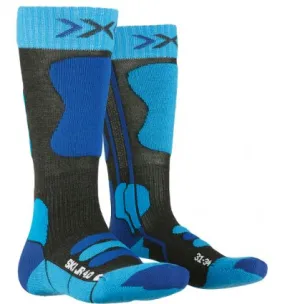 X-Socks Ski JR 4.0 (antracita melange/azul eléctrico) calcetines esquí niño