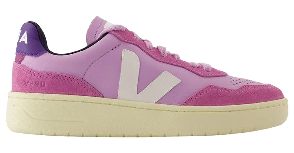 ZAPATILLAS V90  VEJA  CUERO  ROSA 