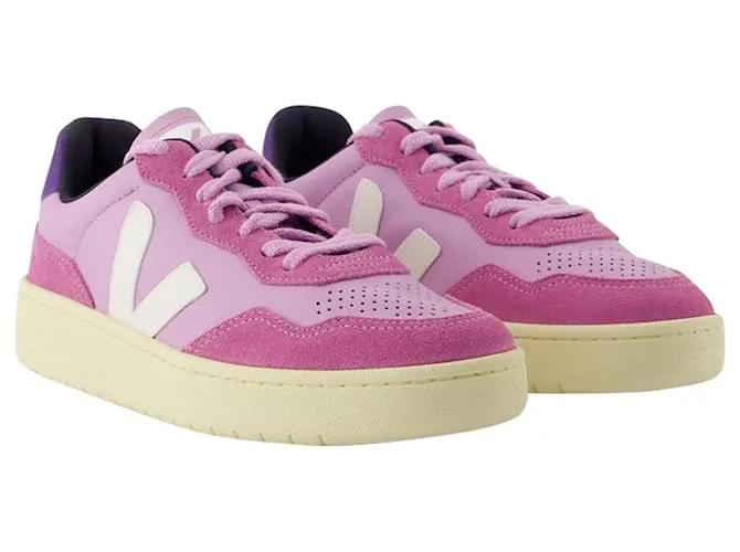 ZAPATILLAS V90  VEJA  CUERO  ROSA 