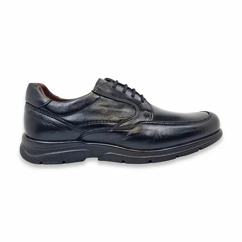 Zapatos Ancho Especial Hombre Piel Napa Plantilla Extraíble 1250 Negro, de Éxodo