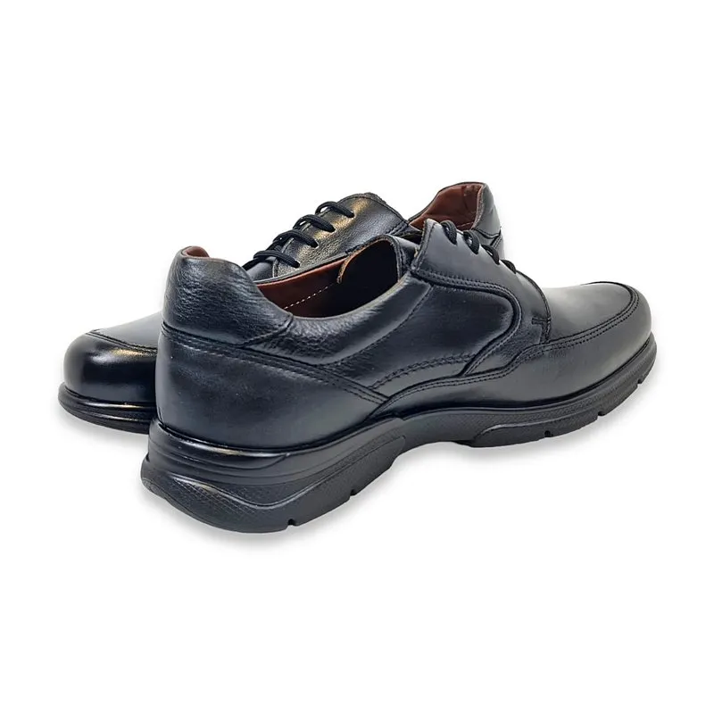 Zapatos Ancho Especial Hombre Piel Napa Plantilla Extraíble 1250 Negro, de Éxodo