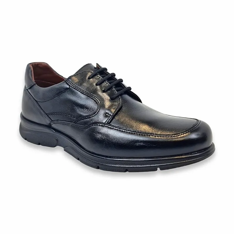 Zapatos Ancho Especial Hombre Piel Napa Plantilla Extraíble 1250 Negro, de Éxodo