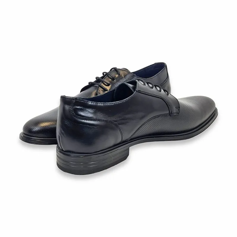 Zapatos Derby Hombre Piel Talla Grande Piso Goma 14033 Negro, de DJ Santa